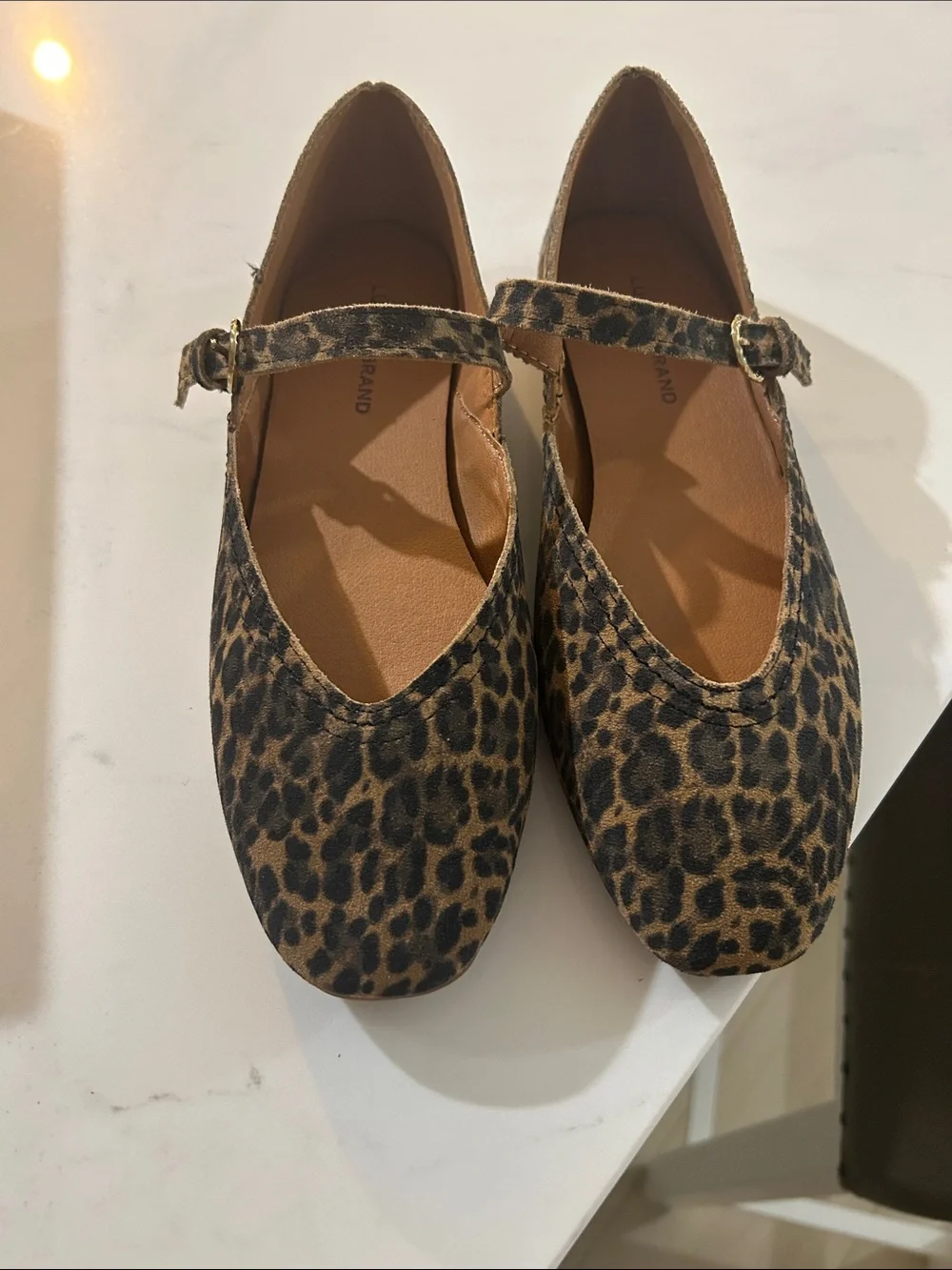 Women’s Leopard Print Mary Jane Flats - Brown/Black